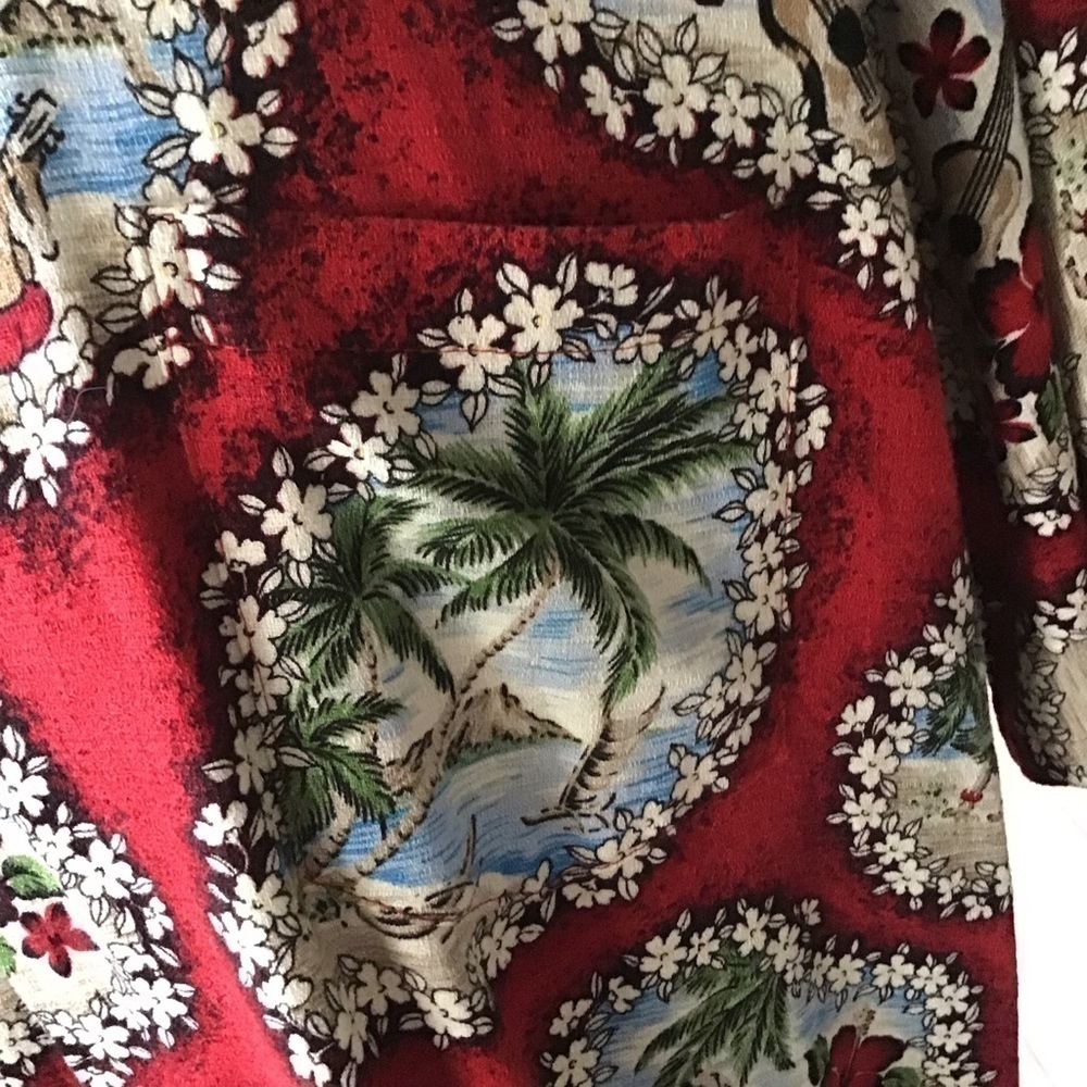 Hawaiian Shirt 2XL 100% Cotton Men's Hula Girls Red Beach Hana Fashion Vintage - Picture 12 of 12